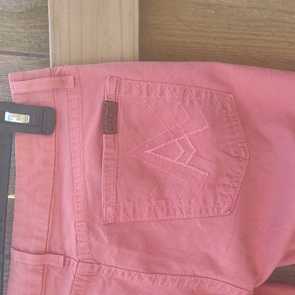 🏵️ 7 for All Mankind Pink Flared Pants - Picture 3 of 5